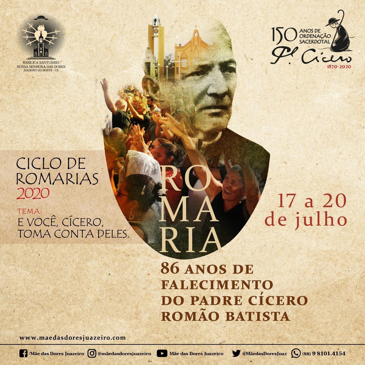 Programação Romaria de 86 anos de Padre Cícero